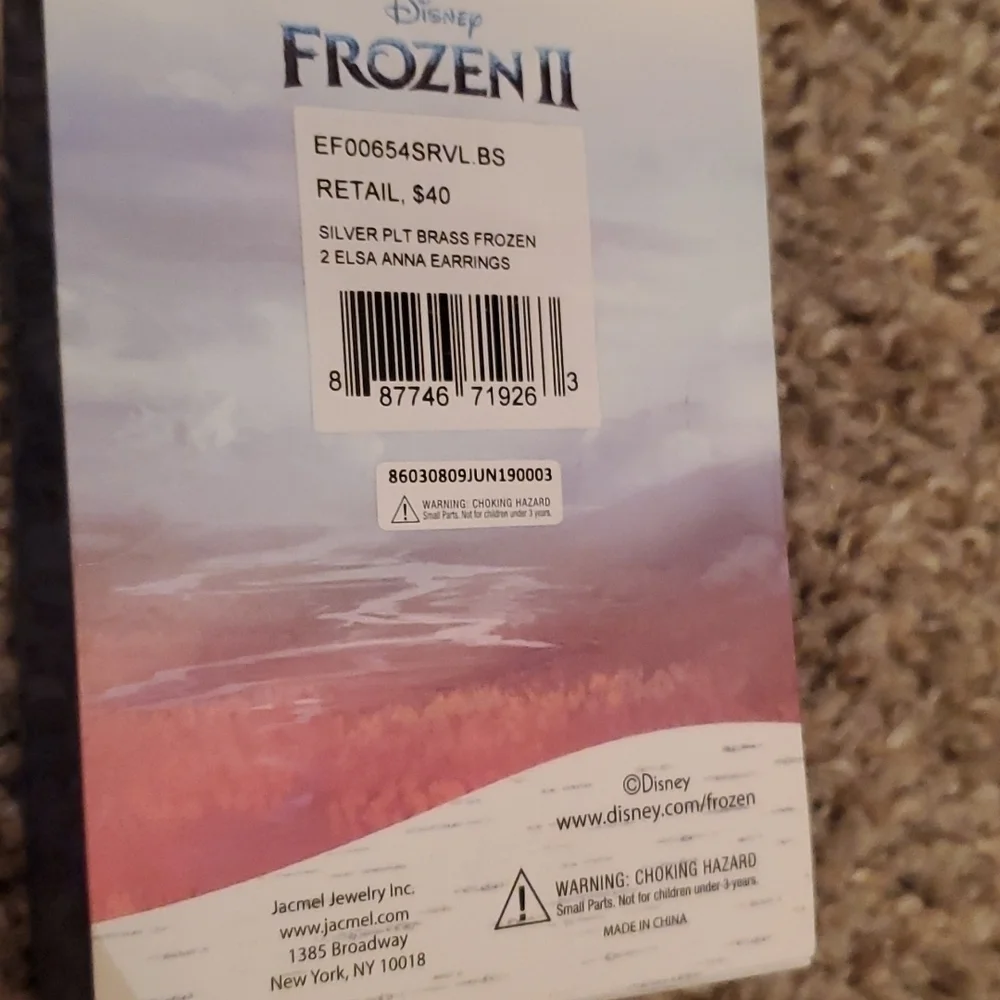 Disney Frozen 2 Elsa and Anna Silver Plated Brass Earrings